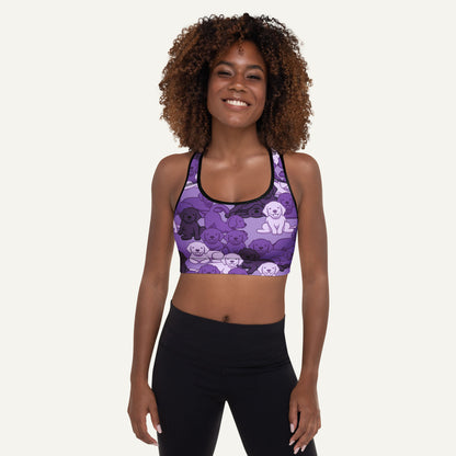 Dogs Camouflage Purple Padded Sports Bra