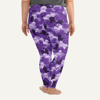 Dogs Camouflage Purple Plus Size Leggings