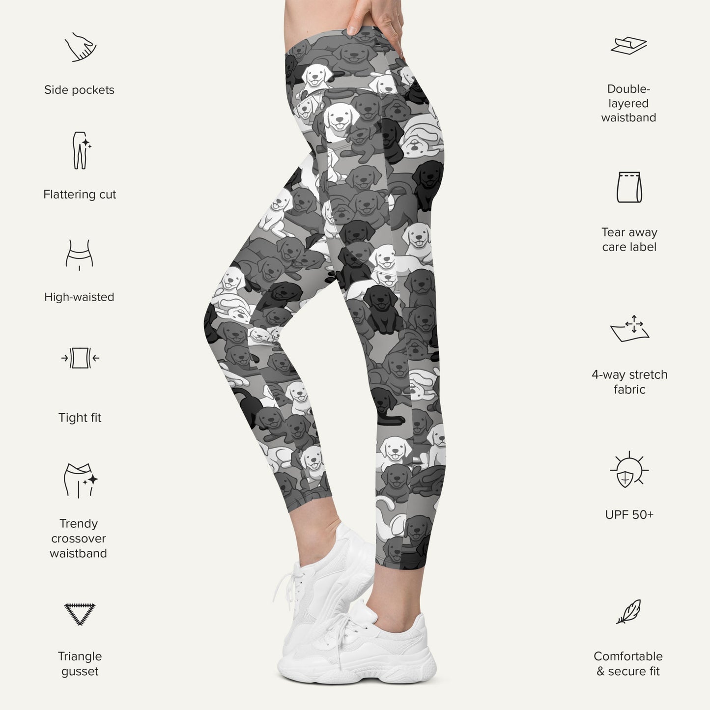 Dogs Camouflage Urban Crossover Leggings With Pockets