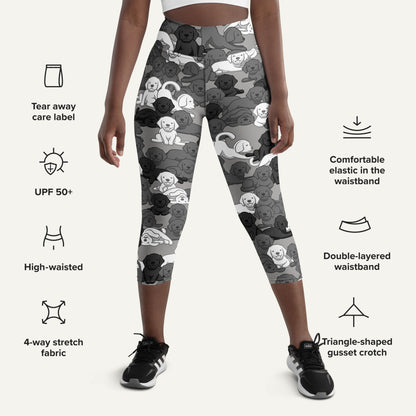 Urban Camo Dog High-Waisted Capri Leggings