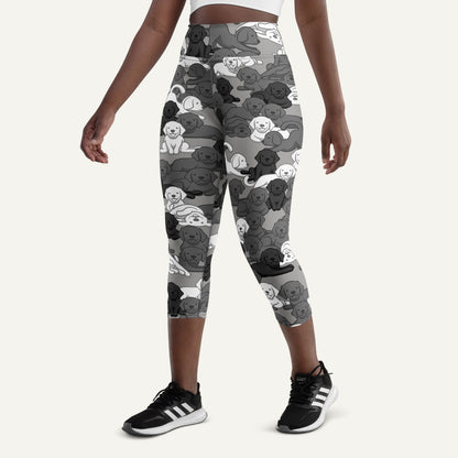 Urban Camo Dog High-Waisted Capri Leggings