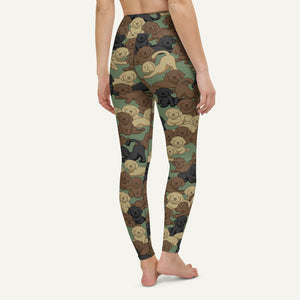 Woodland Camo Dog High-Waisted Leggings