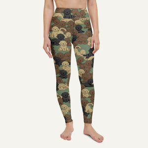Woodland Camo Dog High-Waisted Leggings