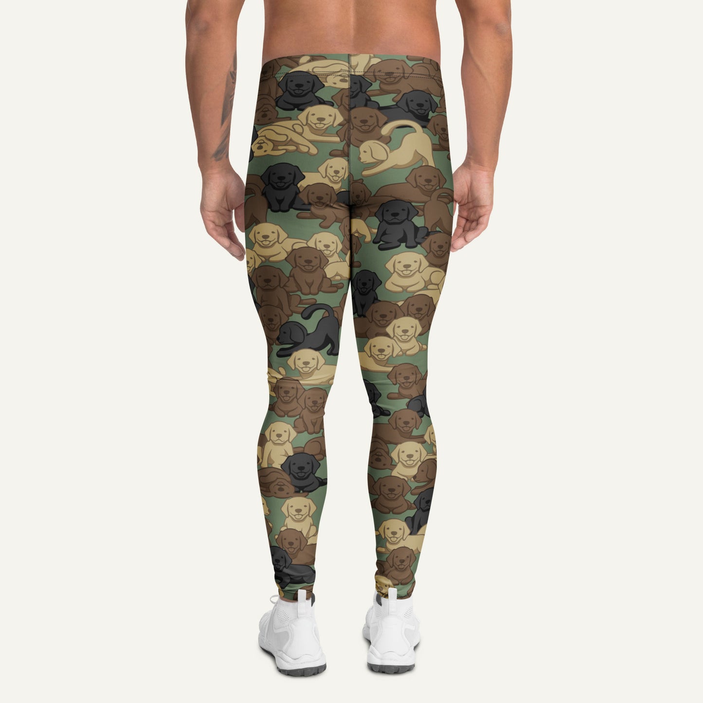 Woodland Camo Dog Men's Leggings