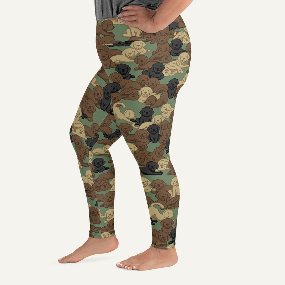 Dogs Camouflage Woodland Plus Size Leggings