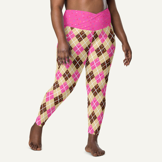 Donut Argyle Crossover Pocket Leggings