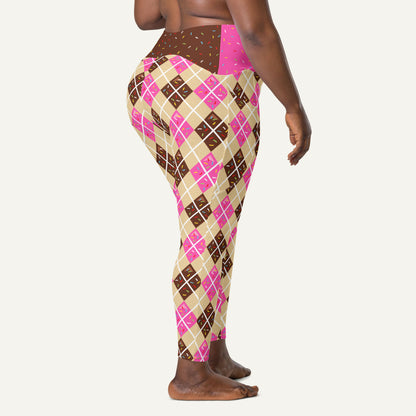 Donut Argyle Crossover Pocket Leggings