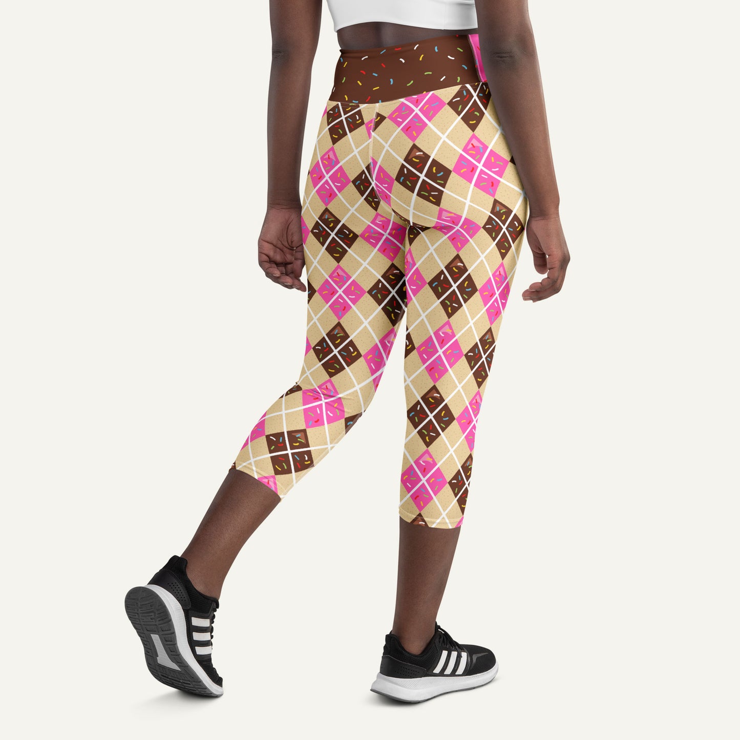 Donut Argyle High-Waisted Capri Leggings
