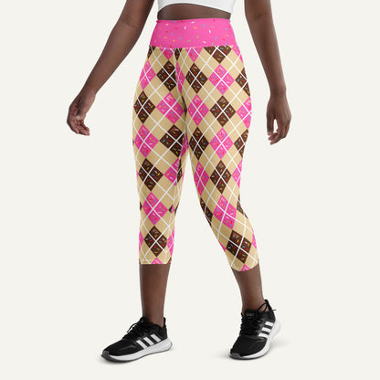Donut Argyle High-Waisted Capri Leggings