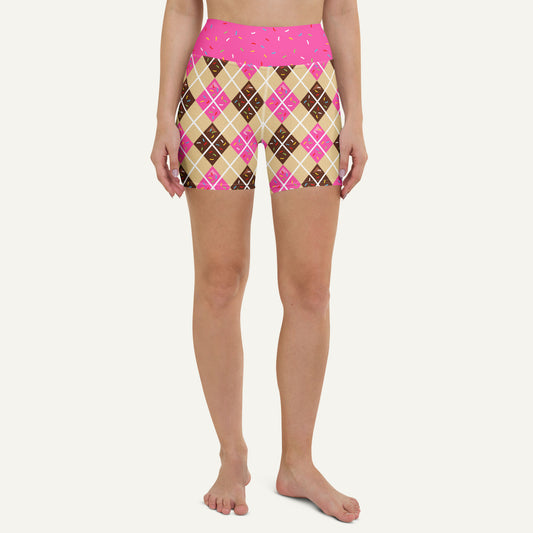 Donut Argyle High-Waisted Shorts
