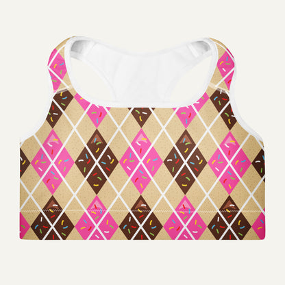 Donut Argyle Padded Sports Bra