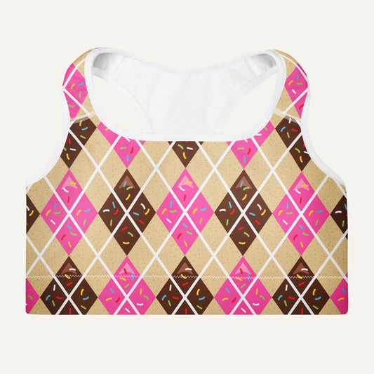 Donut Argyle Padded Sports Bra