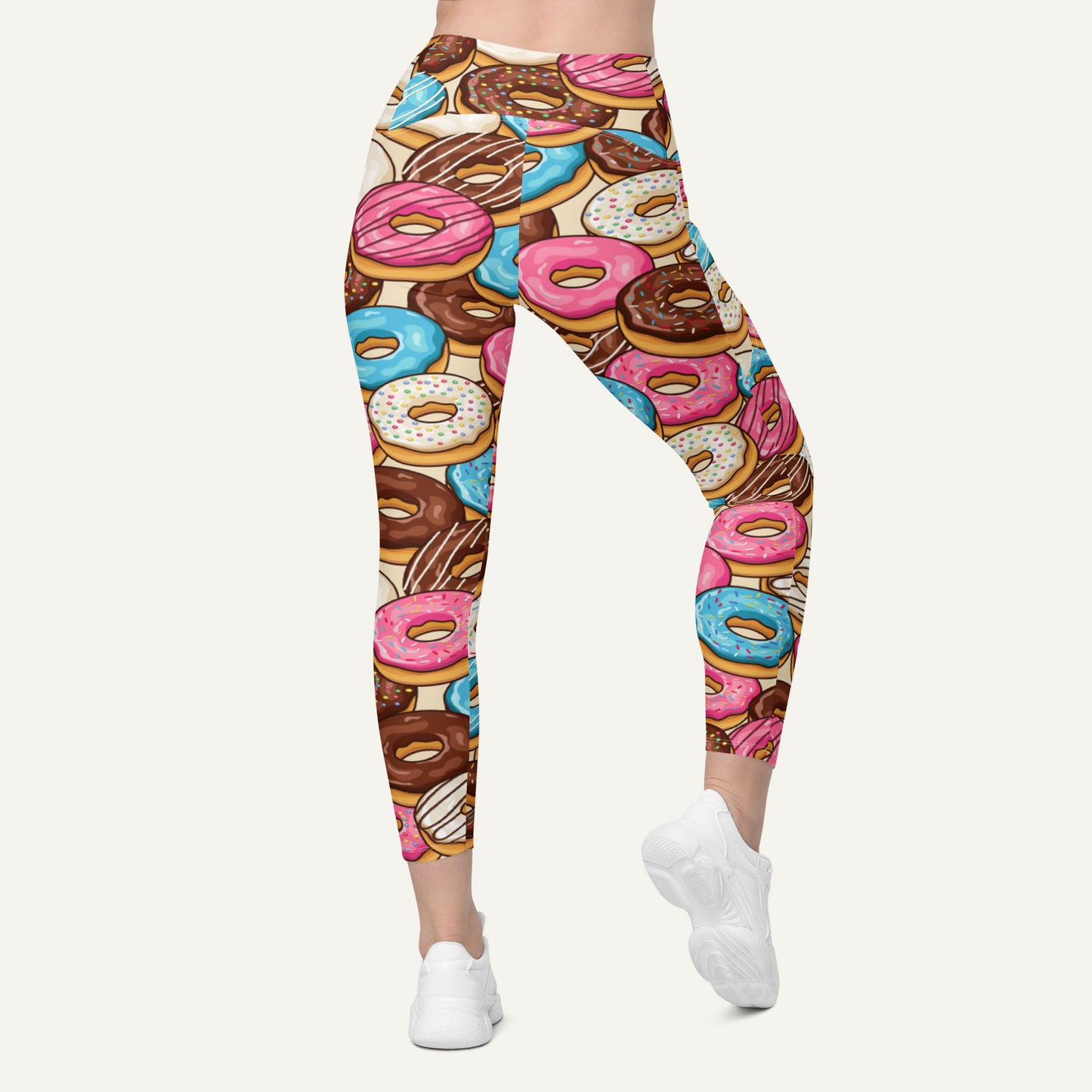 Donut Party Crossover Leggings With Pockets