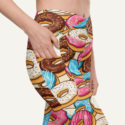 Donut Party Crossover Leggings With Pockets