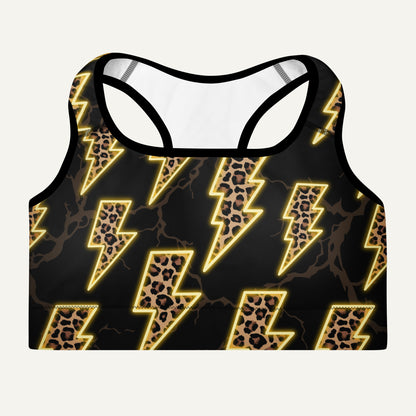 Electric Leopard Padded Sports Bra