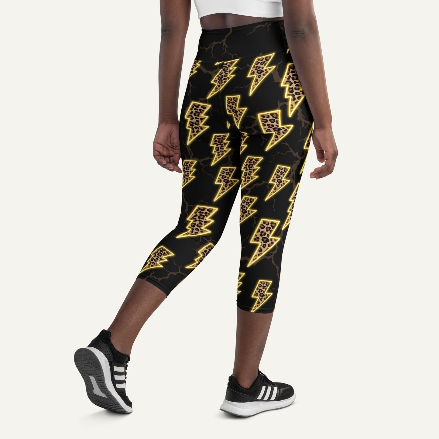 Electric Leopard High-Waisted Capri Leggings