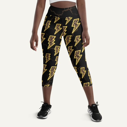 Electric Leopard High-Waisted Capri Leggings