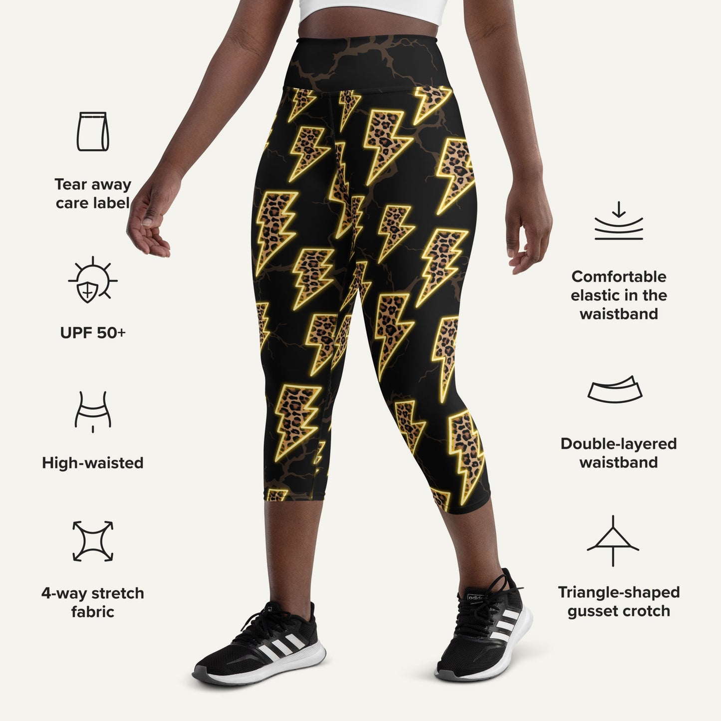 Electric Leopard High-Waisted Capri Leggings