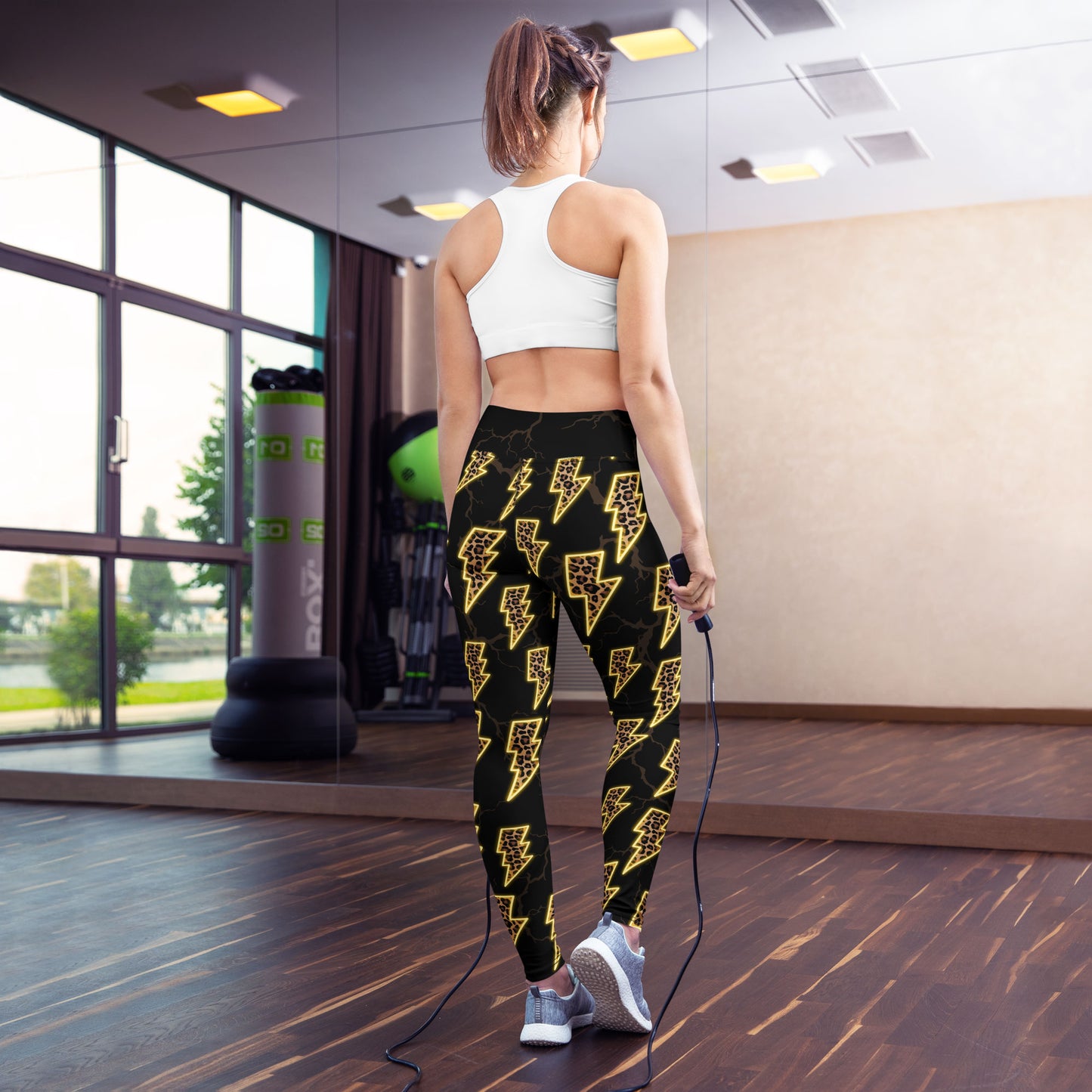 Electric Leopard High-Waisted Leggings