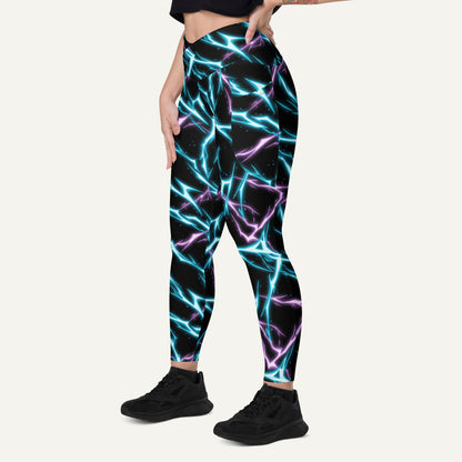 Electric Lightning Crossover Pocket Leggings