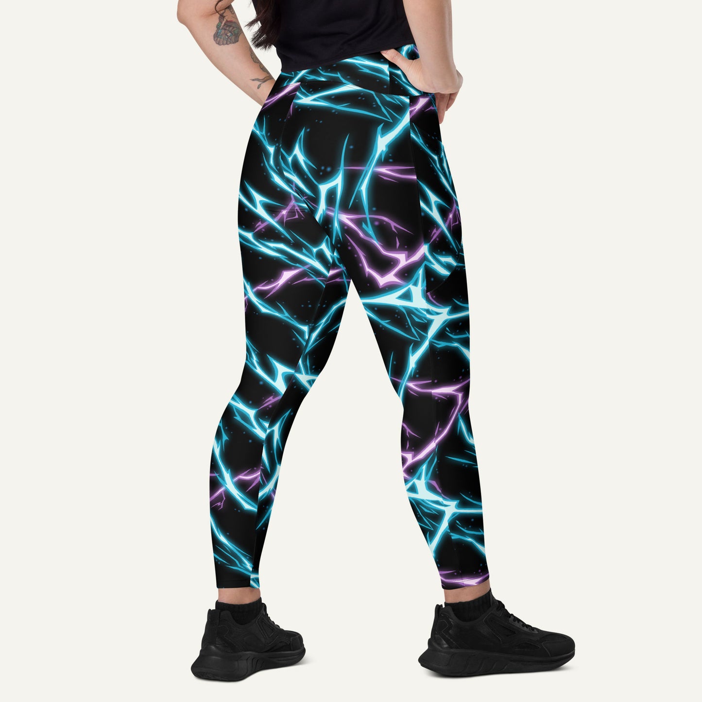 Electric Lightning Crossover Pocket Leggings