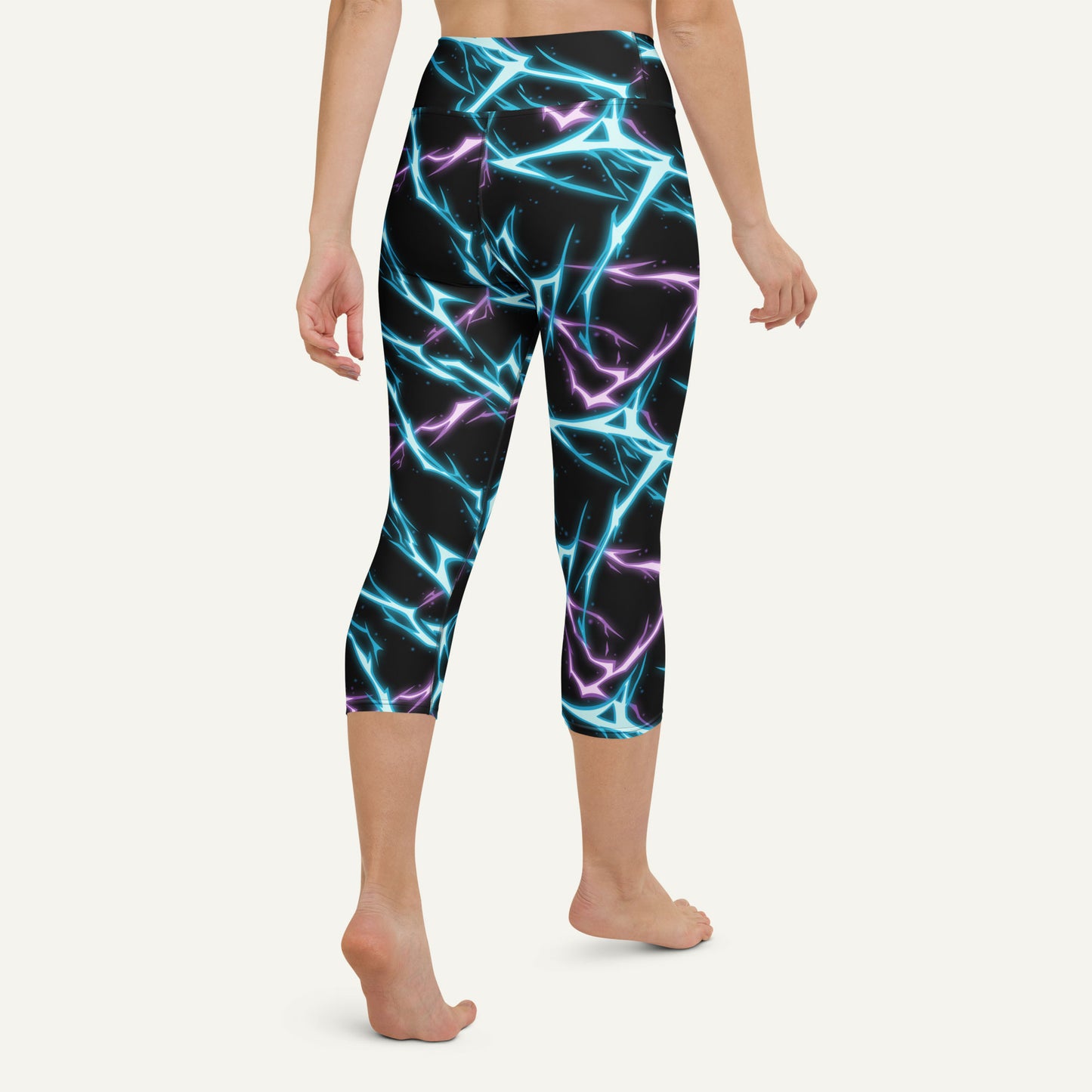 Electric Lightning High-Waisted Capri Leggings
