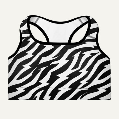 Electric Zebra Padded Sports Bra - Ministry of Sweat