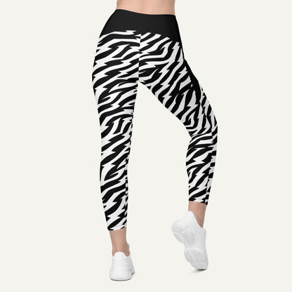 Electric Zebra Crossover Pocket Leggings - Ministry of Sweat