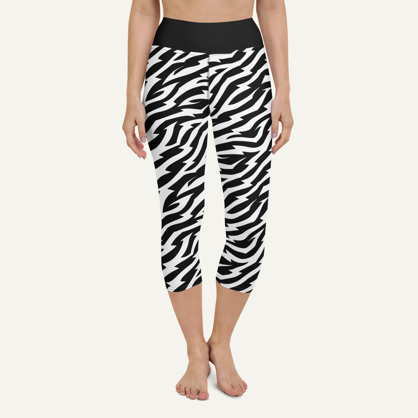 Electric Zebra High-Waisted Capri Leggings