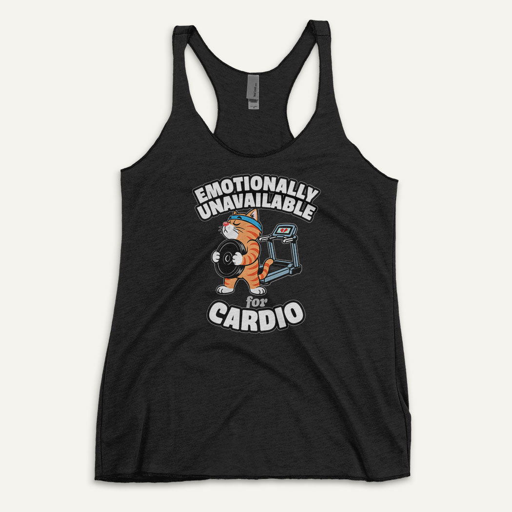 Emotionally Unavailable For Cardio Women’s Racerback Tank Top
