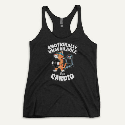 Emotionally Unavailable For Cardio Women’s Racerback Tank Top