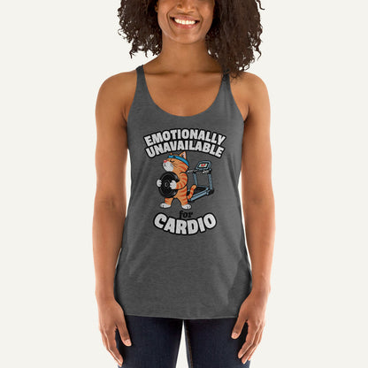 Emotionally Unavailable For Cardio Women’s Racerback Tank Top
