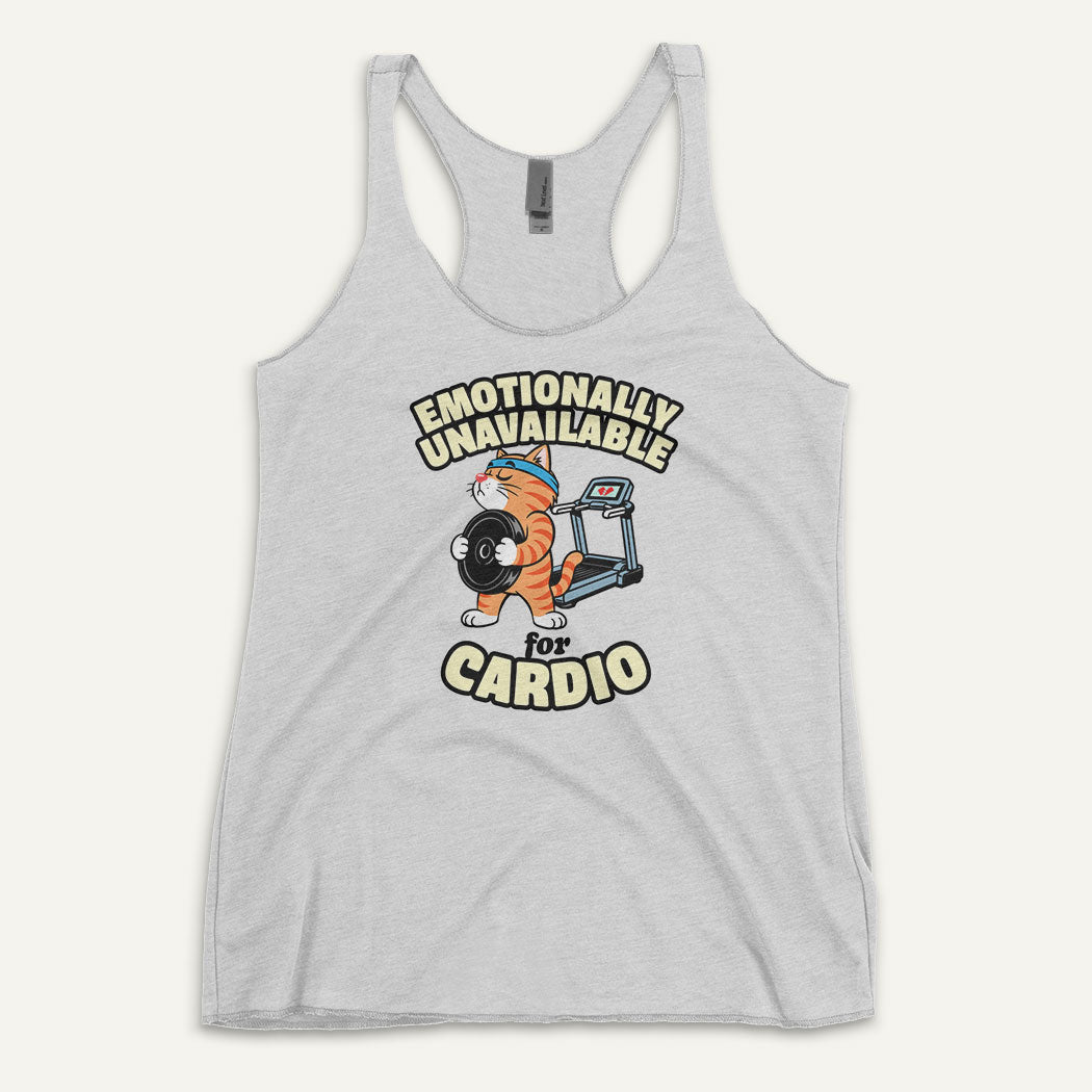 Emotionally Unavailable For Cardio Women’s Racerback Tank Top