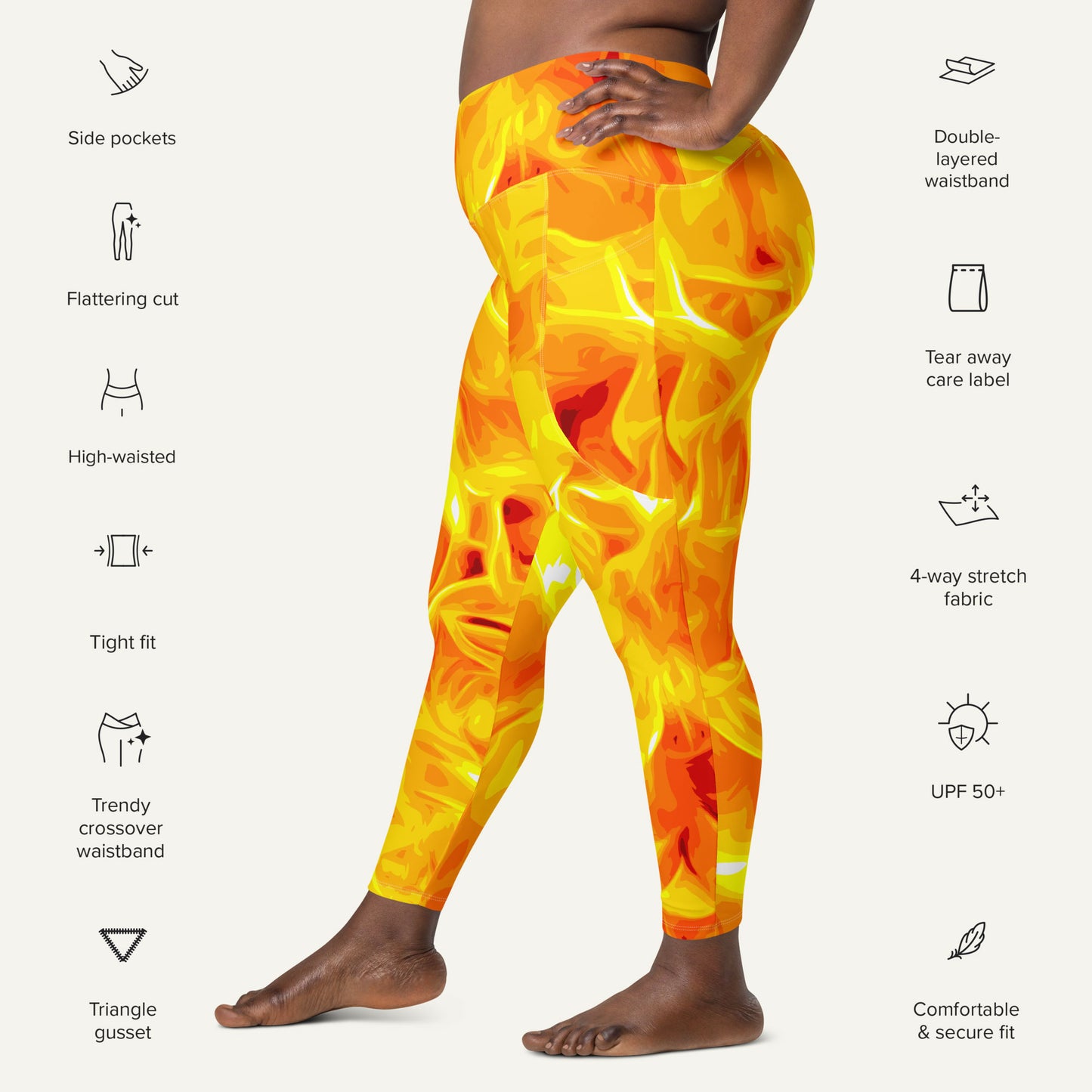 Fire High-Waisted Crossover Leggings With Pockets – Ministry of Sweat