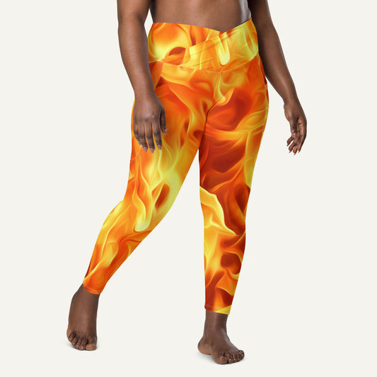 Fire Crossover Leggings With Pockets