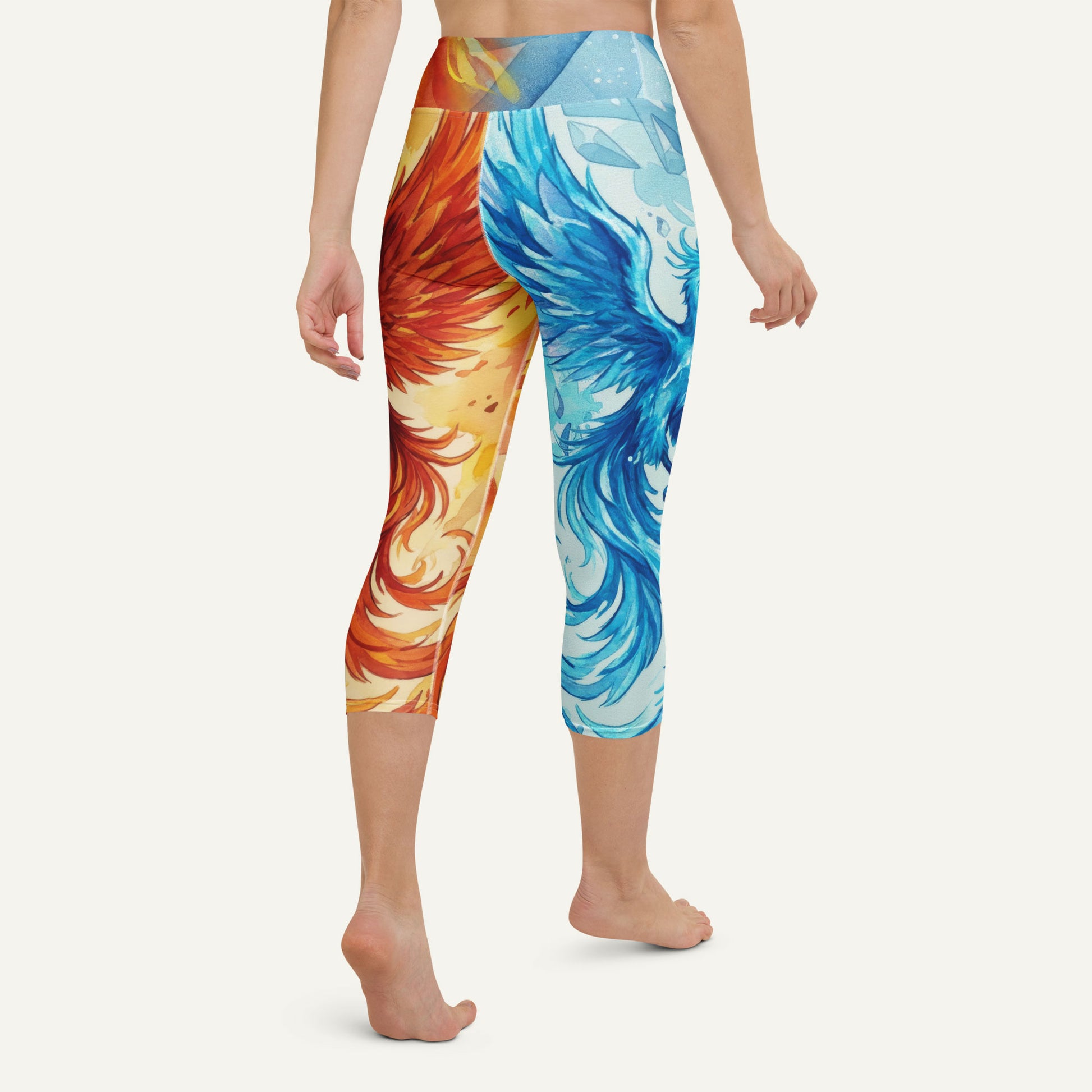 Fire And Ice Phoenix High-Waisted Capri Leggings - Ministry of Sweat