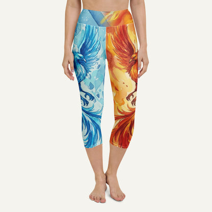 Fire And Ice Phoenix High-Waisted Capri Leggings - Ministry of Sweat