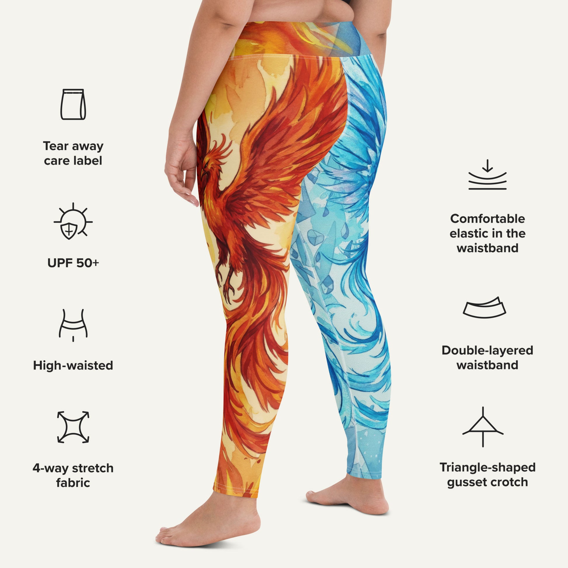 Fire And Ice Phoenix High-Waisted Leggings - Ministry of Sweat