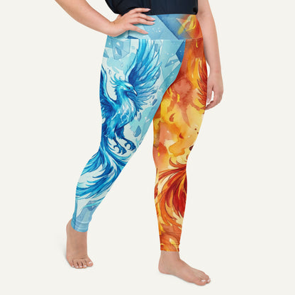 Fire And Ice Phoenix Plus Size Leggings - Ministry of Sweat