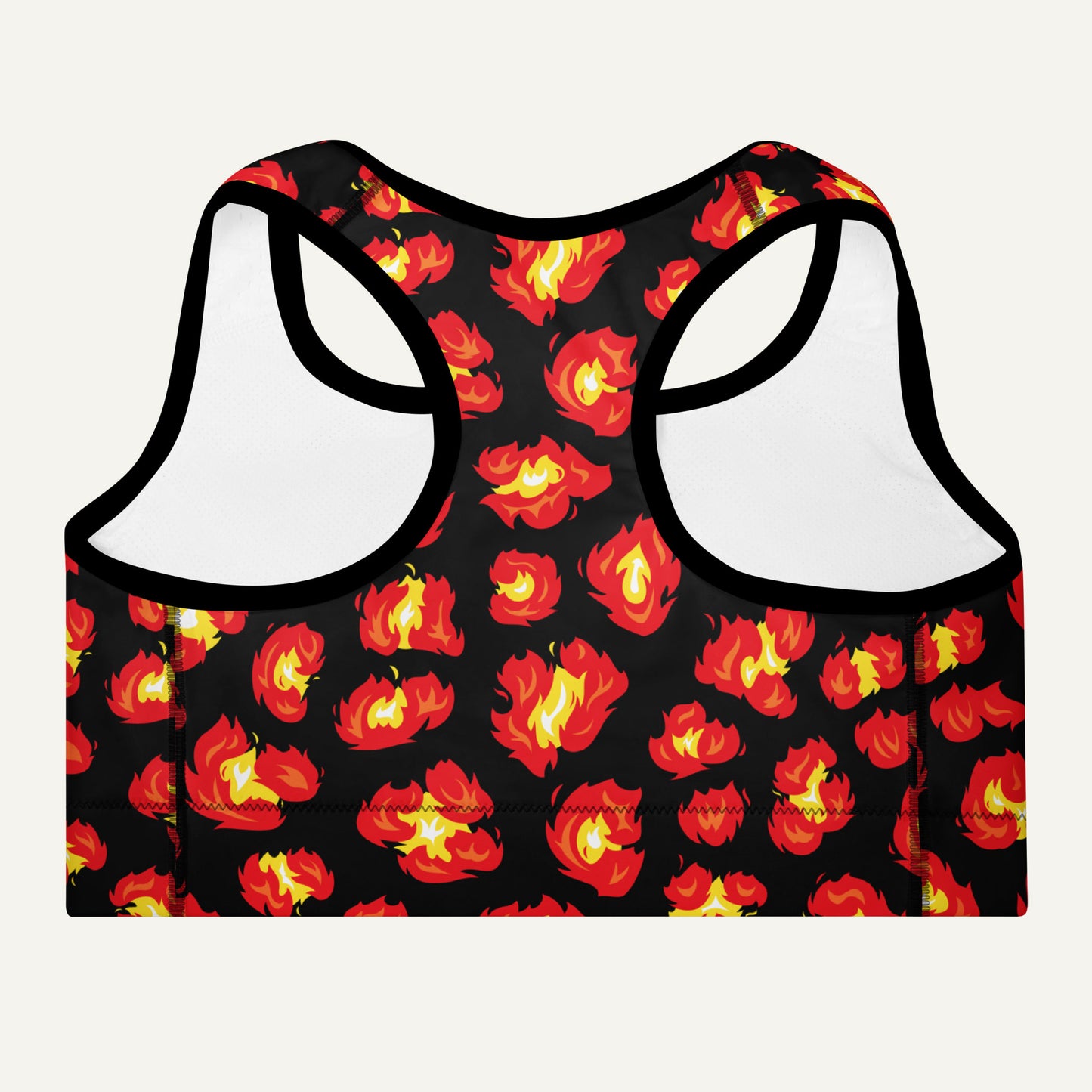 Flaming Leopard Print Padded Sports Bra
