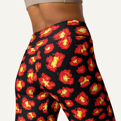 Flaming Leopard Print High-Waisted Leggings
