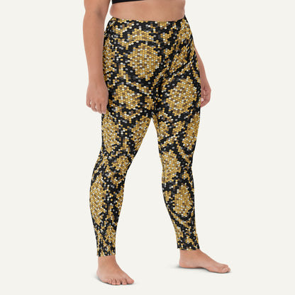 Gold Sequin Snakeskin High-Waisted Leggings