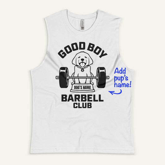 Good Boy Barbell Club Personalized Men’s Muscle Tank — Labrador Retriever