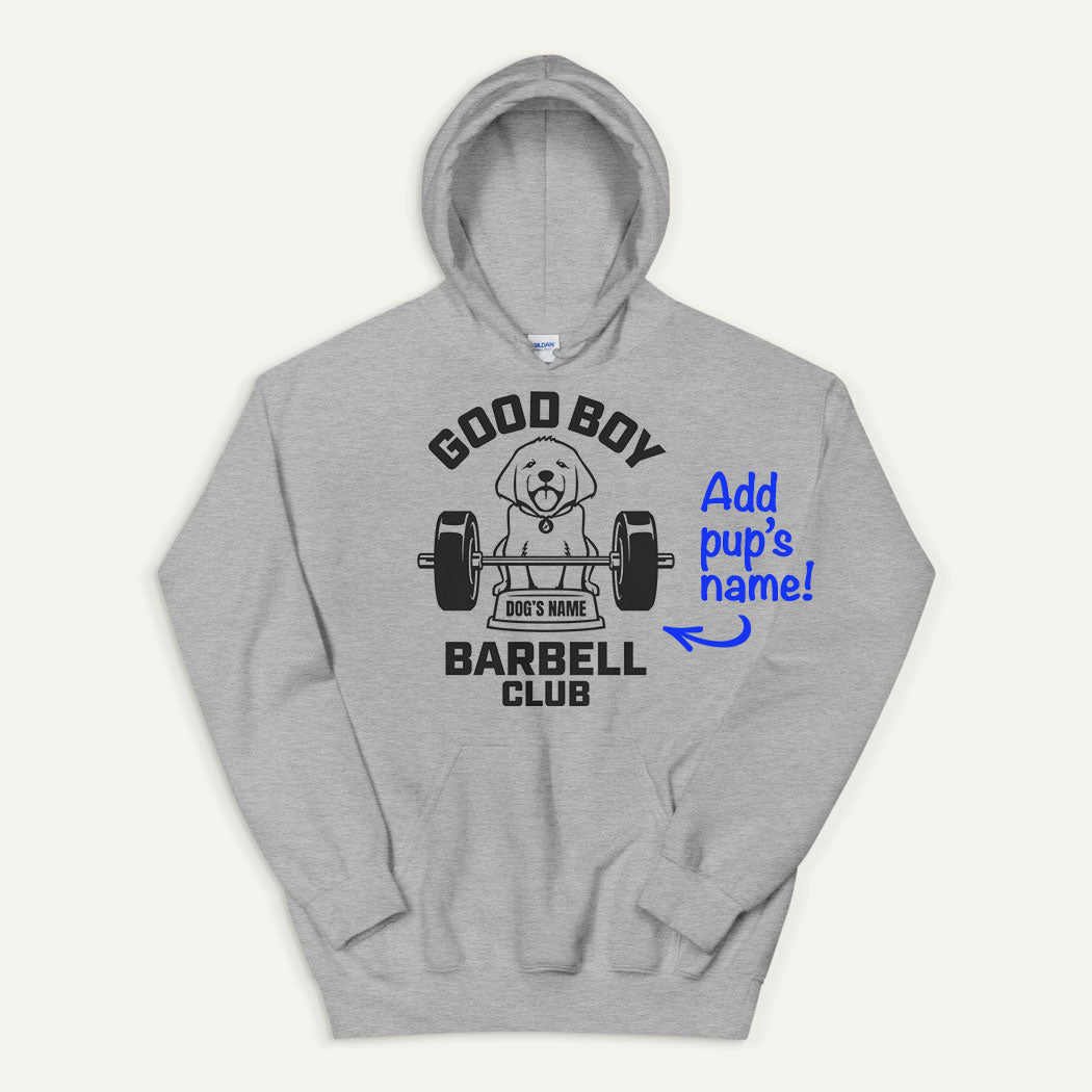 Good Boy Barbell Club Personalized Pullover Hoodie — Labrador Retriever