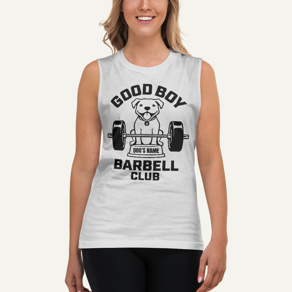 Good Boy Barbell Club Personalized Men's Muscle Tank — Pit Bull