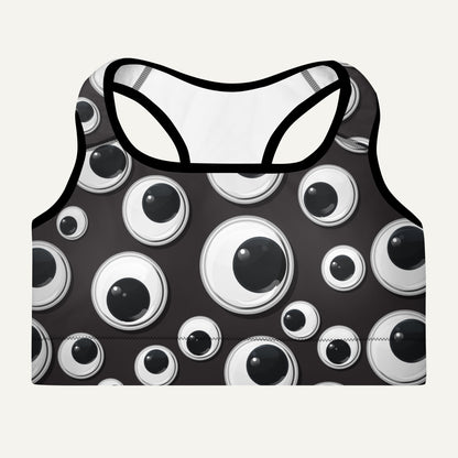 Googly Eyes Padded Sports Bra