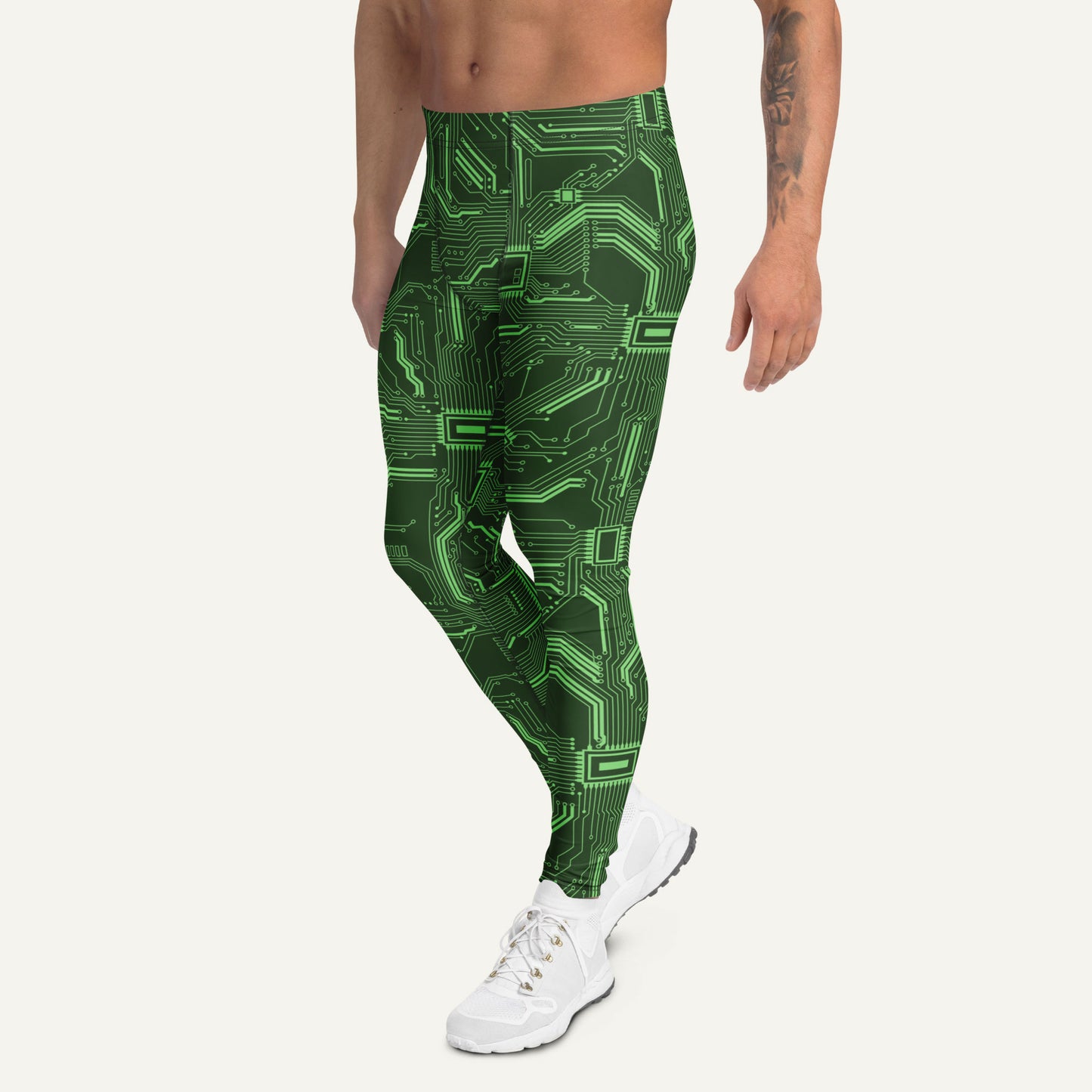 Green Circuit Board Men's Leggings