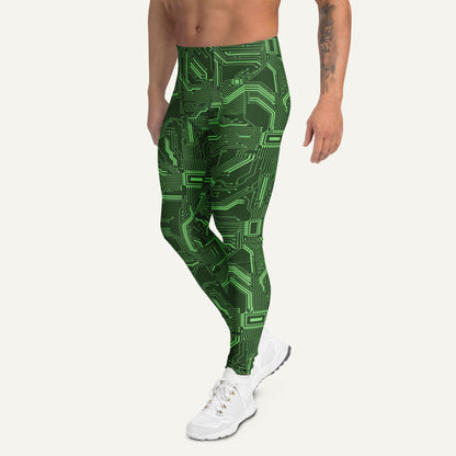 Green Circuit Board Men's Leggings