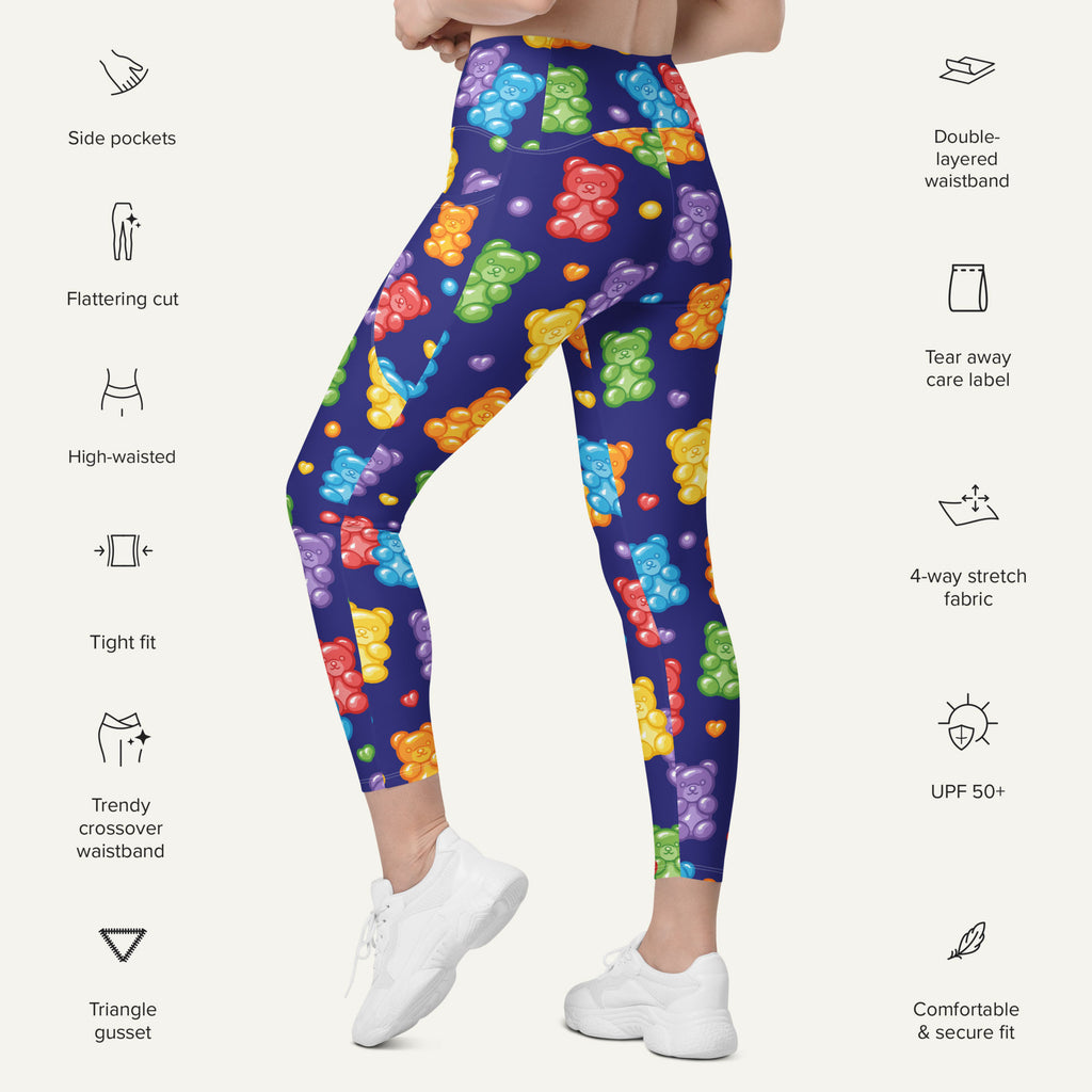 Gummy Bears Crossover Leggings With Pockets
