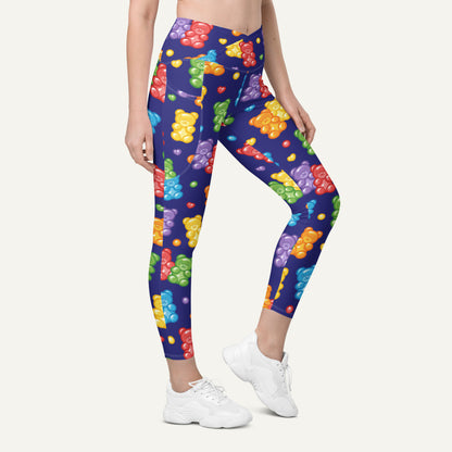 Gummy Bears High-Waisted Crossover Leggings With Pockets